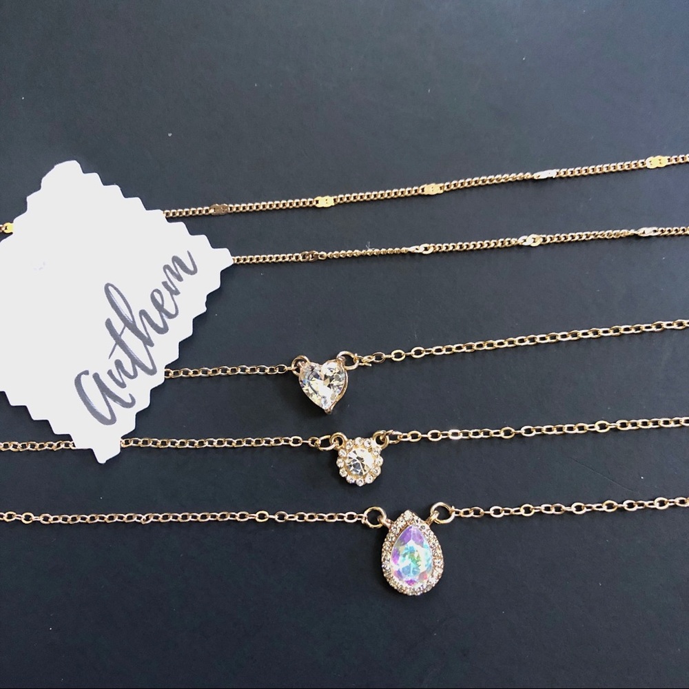 3/$25⚡️heart teardrop multilayer necklace - Picture 5 of 7